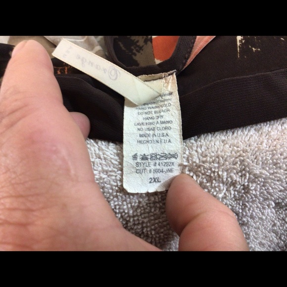 Woman’s Sz 2XL ORANGE USA 1/4 Slv Multicolor Shirt - Picture 10 of 11